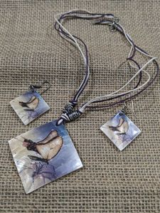 Butterfly Pendant Necklace &amp; Earrings Set