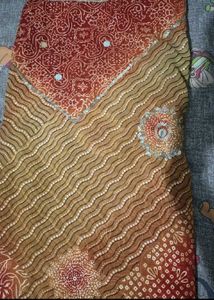 Beautiful Bandhani Saree with Embellishments