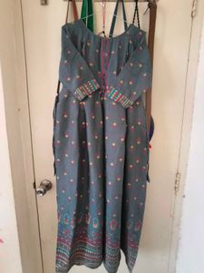 Beautiful Printed Grey Kurta