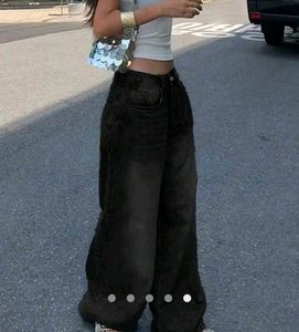 black Trendy Wide Leg Jeans