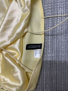 Satin Slip Dress - Light Yellow, size-Xs