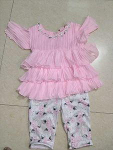 Baby Girl Pink Tiered Ruffled Outfit
