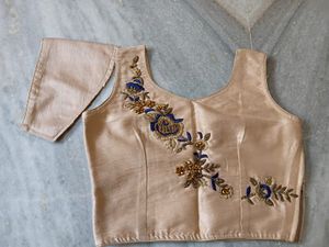 Blue Brocade Lehenga Choli Set