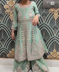 Beautiful Embellished Mint Green Kurta Set