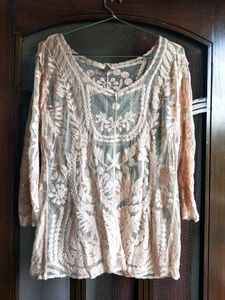 Soft Net Embroidered Top