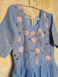 Beautiful Blue Embroidered Gown
