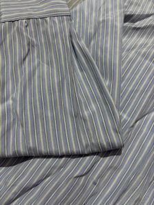 Blue Striped Shirt with Red Bow
