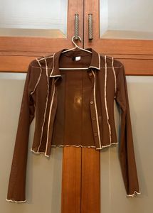 h&amp;m mesh button up