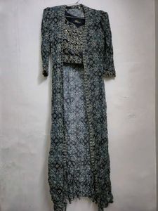 ethnic blouse-shrug-palazzo set