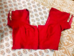Red Embellished Blouse