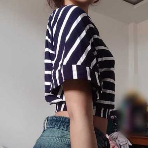 Striped Batwing Sleeve Top
