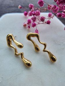 Abstract Gold Drip Earrings