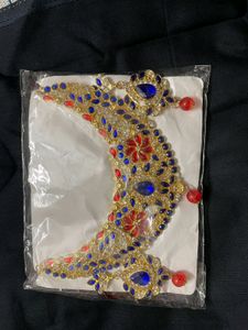 Stunning Red &amp; Blue Gemstone Choker Necklace Set