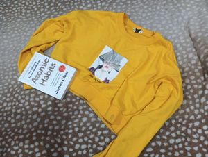 Yellow Graphic Print Sweatshirt