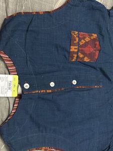 Blue Kurta with Unique Pocket