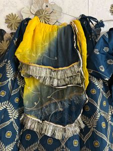 Stunning Teal &amp; Yellow poshak