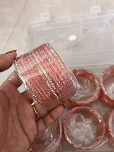 Beautiful Rose Gold Bangles mix size 6 set only at