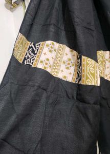Elegant Black Dupatta with Embroidered Border