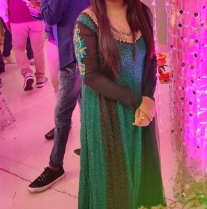 Green Color Frock Suit