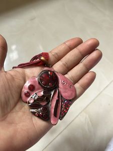 Vintage enemelled Pendant Necklace &amp; Earrings Set