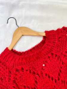 Pinterest Oversized Hot Red Crochet ()