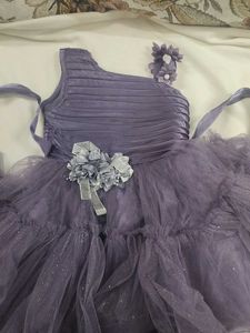 Lilac One-Shoulder Embellished Gown
