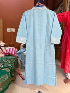 Sky Blue Embroidered Kurta Set