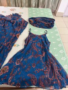 Sleeveless Kurta with Sharara Pants and Dupatta