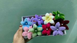 single piece handmade Cute Flower Hair Clips