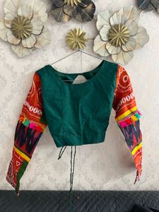 Navratri bandhni green blouse