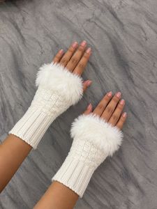 Fur Fingerless Gloves and scarf