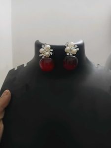 Cherry Pearl &amp; Crystal Earrings