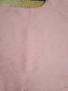 Cute Pink Ribbed Lettuce Hem Top
