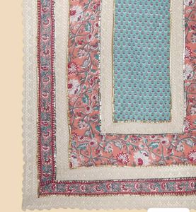 Floral Angrakha Cotton Kurta Set