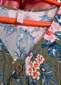 Floral Print Button-Down Midi Dress