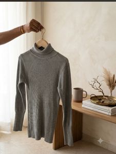 Gray Turtleneck Sweater