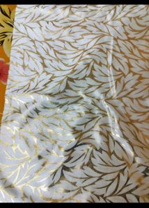 Elegant White &amp; Gold Leaf Print Kurta Set