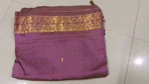 Used Purple & Gold Silk Saree With Blouse