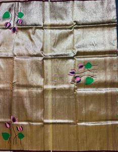 Vibrant Purple Saree with Gold Border