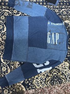GAP Denim Patchwork Sweatshirt