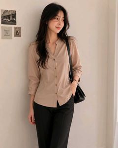 Stylish Beige Button-Up Top