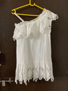 White One Shoulder Tunic Top