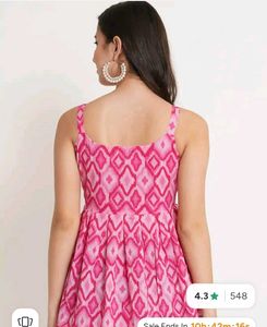 Pink Geometric Print Peplum Top