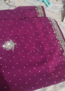 purple beautiful saree