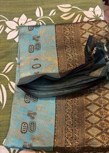 Exquisite Teal &amp; Gold Saree