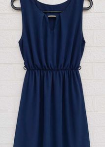 Chic Navy Blue Sleeveless Dress