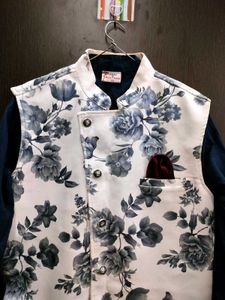 Floral Print Asymmetrical Waistcoat