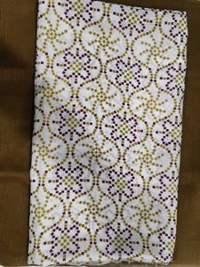 2 meter of White Dress Material with Geometric Pri