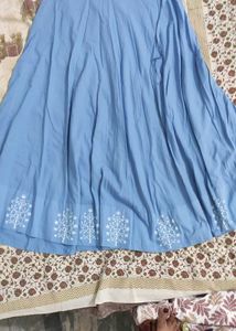 Blue Kurta Skirt Set