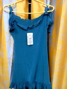 Chic Ruffle Trim Mini Dress
